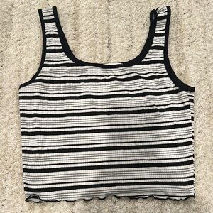 Striped Black and White Women's Top